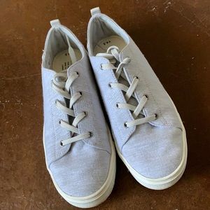 Toms Glacier Grey Intricate Chambray Youth Sneaker